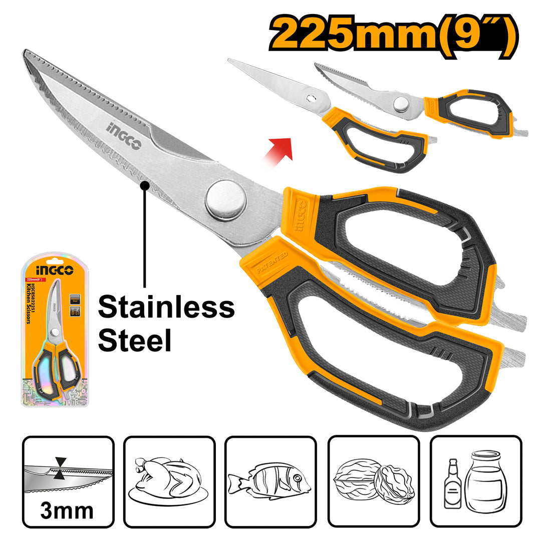 INGCO CISEAUX DE CUISINE 225MM(9'') [HSCRS822251]