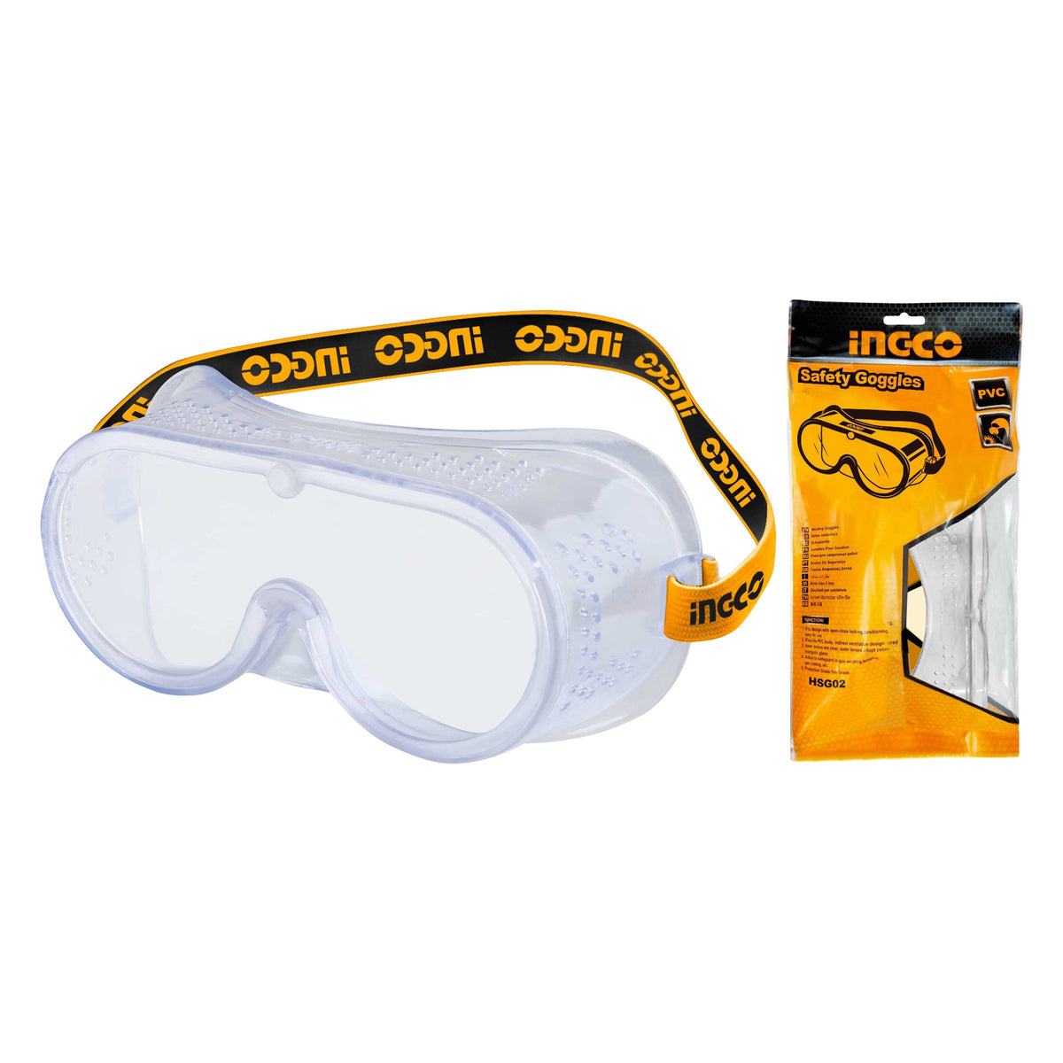 INGCO LUNETTES DE PROTECTION SOUPLES A BANDE ELASTIQUE [HSG02] – INGCO Maroc