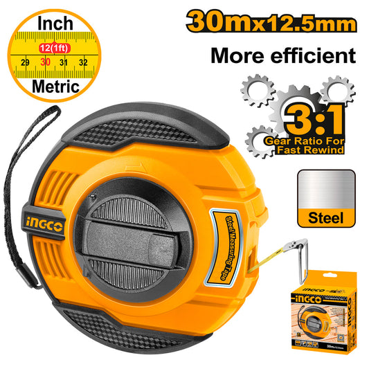 INGCO RUBAN A MESURER EN ACIER 30M [HSMT8430]