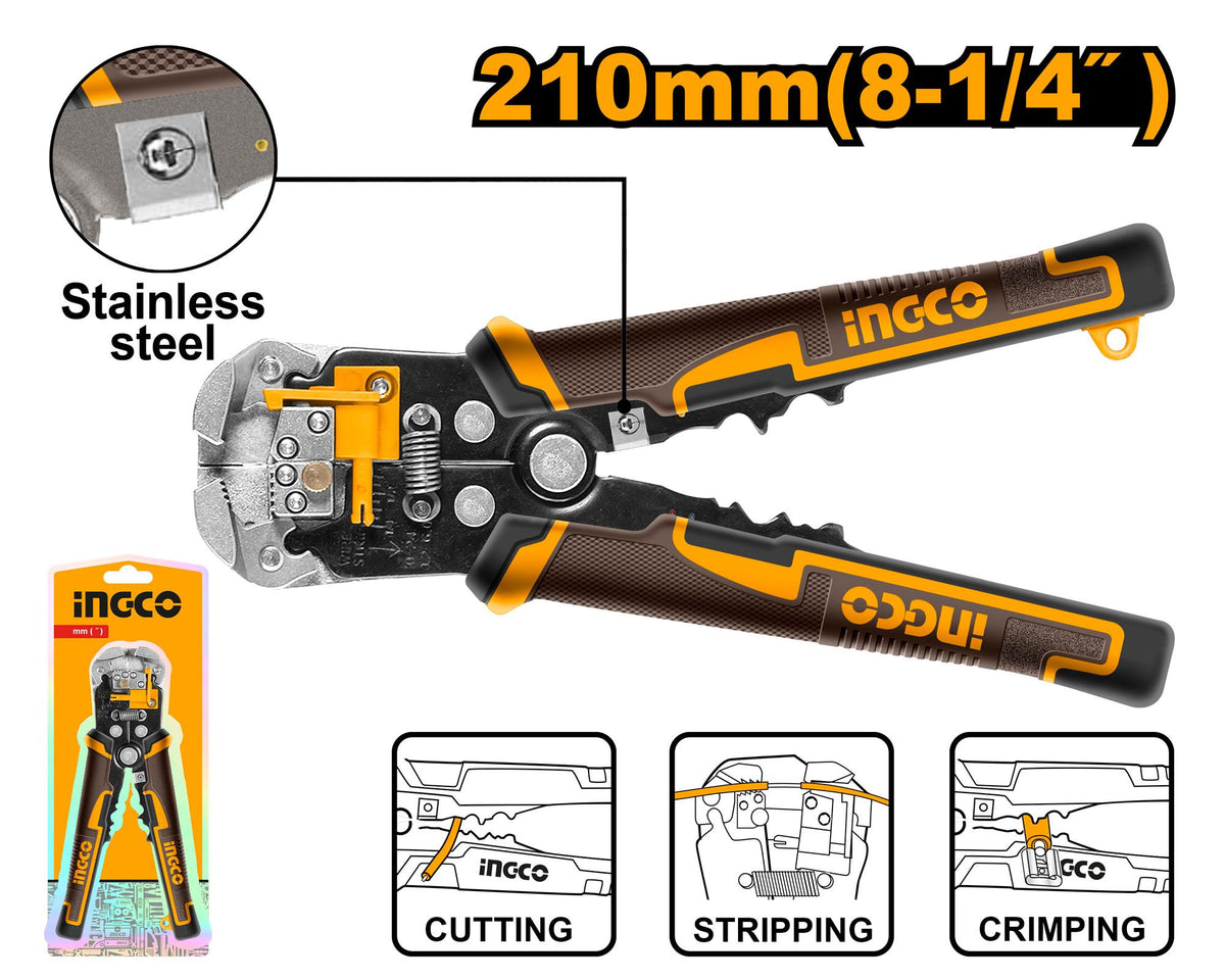 INGCO PINCE A DENUDER AUTOMATIQUE (0.2-6MM²) [HWSP102418] – INGCO Maroc