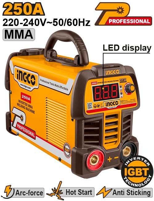 INGCO POSTE À SOUDER ONDULEUR MMA 250A SI [ING-MMA25069]
