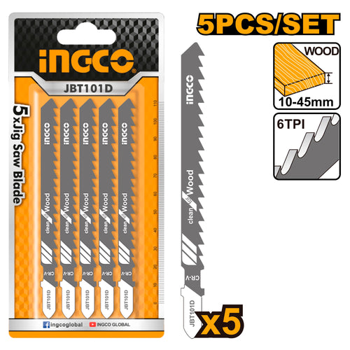 INGCO JEU DE 5 LAMES SCIE SAUTEUSE POUR BOIS [JBT101D]