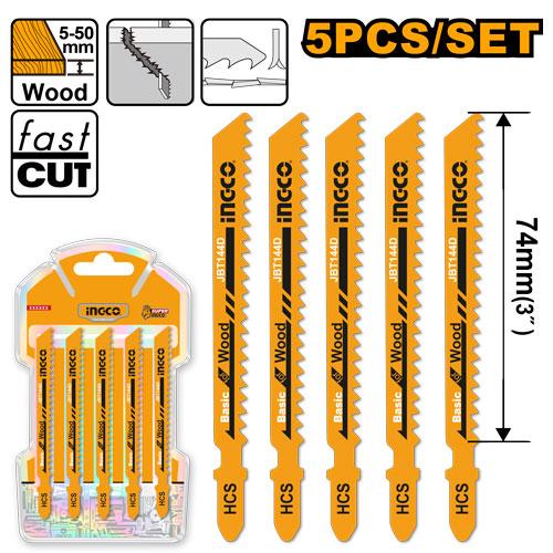 INGCO JEU DE 5 LAMES SAUTEUSE POUR BOIS [JBT144D]