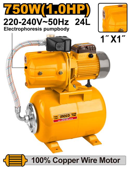 INGCO POMPE A EAU A JET AUTOMATIQUE 750W 1HP [JPT07508]