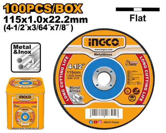 INGCO JEU DE 100 DISQUES ABRASIFS 115MM SS [MCD10115100]