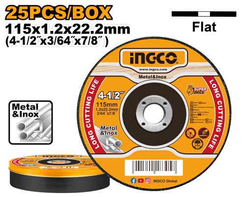 INGCO SET DE 25 DISQUES ABRASIFS 115x1,2x22,2 [MCD1211525]