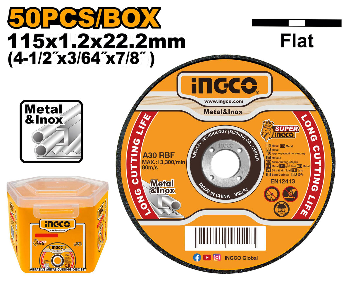 INGCO JEU DE 50 DISQUES ABRASIFS 115MM SS [MCD1211550] – INGCO Maroc