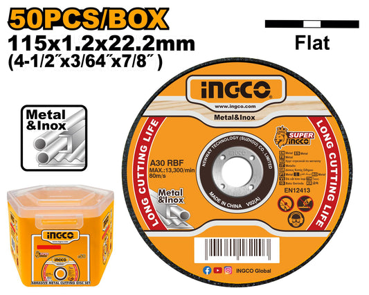 INGCO JEU DE 50 DISQUES ABRASIFS 115MM SS [MCD1211550]