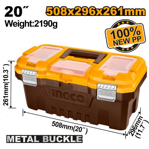 INGCO BOITE A OUTILS PVC CHARNIERES METAL 20'' [PBX2002] – INGCO Maroc