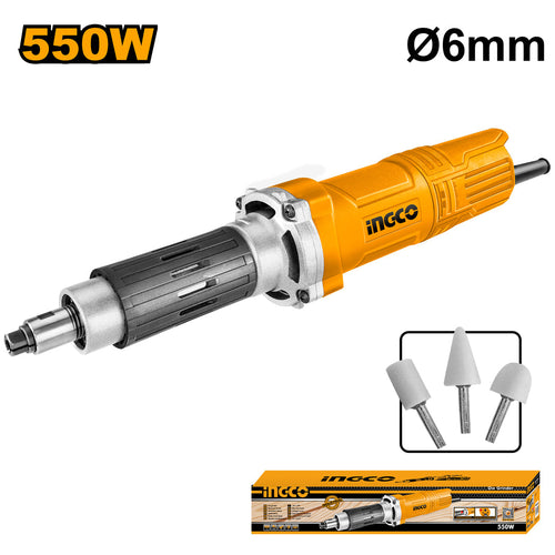 INGCO MEULEUSE DROITE 6MM 550W + 3 ACCESSOIRES [PDG5501]