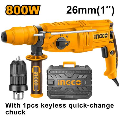 INGCO MARTEAU PERFORATEUR 26MM 800W+MANDRIN [RGH9028-2] – INGCO Maroc