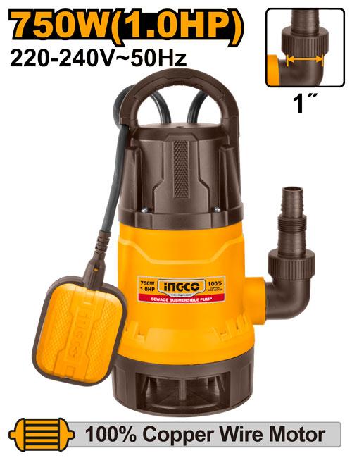 INGCO POMPE SUBMERSIBLE 750W 1HP [SPD7508]