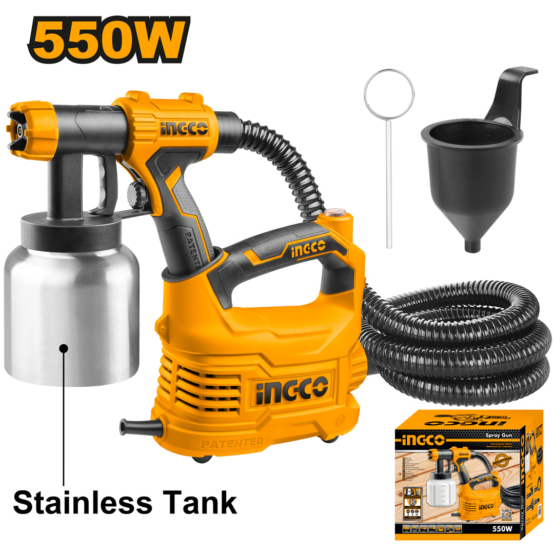 INGCO PISTOLET A PEINTURE 550W BAC EN ALUMINIUM [SPG5008-2] – INGCO Maroc