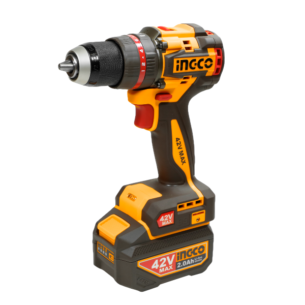 Perceuse-visseuse à percussion Brushless 42V 99Nm + 2 batteries INGCO – CIDLI429982 – INGCO Maroc – vue 2