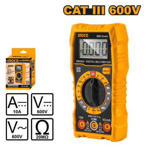 INGCO MULTIMETRE DIGITAL LCD CAT.III 600V [DM2002]