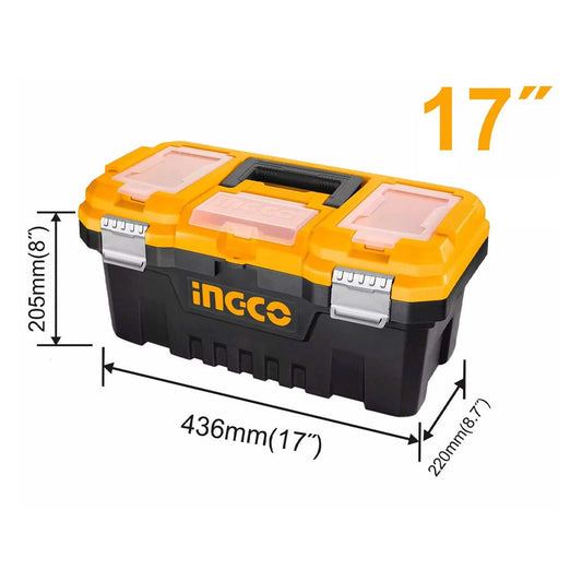 INGCO BOITE A OUTILS PVC CHARNIERES METAL 17'' [PBX1702]