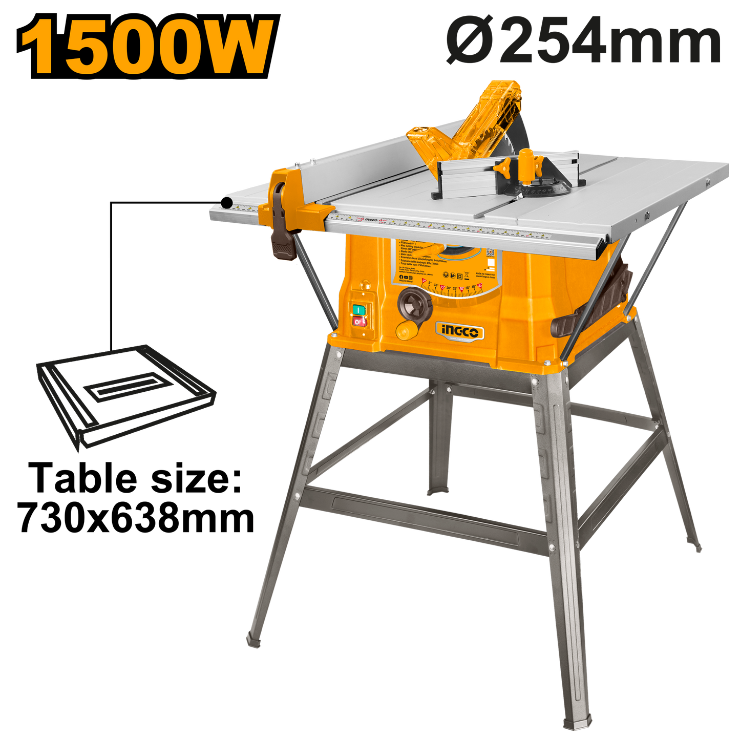 INGCO SCIE CIRCULAIRE SUR TABLE 1500W [TS150078]