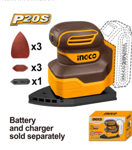 صنفرة يدوية لاسلكية P20S/20V ليثيوم أيون CPSLI2014 ING-CT