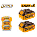INGCO PACK 2 BATTERIE 20V 5AH [COSLI240464] – INGCO Maroc