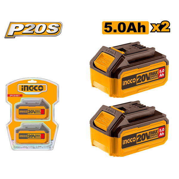 INGCO PACK 2 BATTERIE 20V 5AH [COSLI240464] – INGCO Maroc