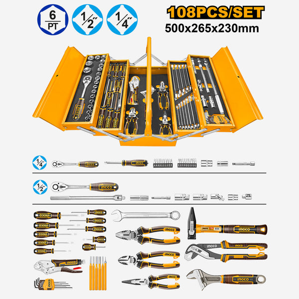 INGCO BOITE A OUTILS 108 PCS [HTCS151081] – INGCO Maroc