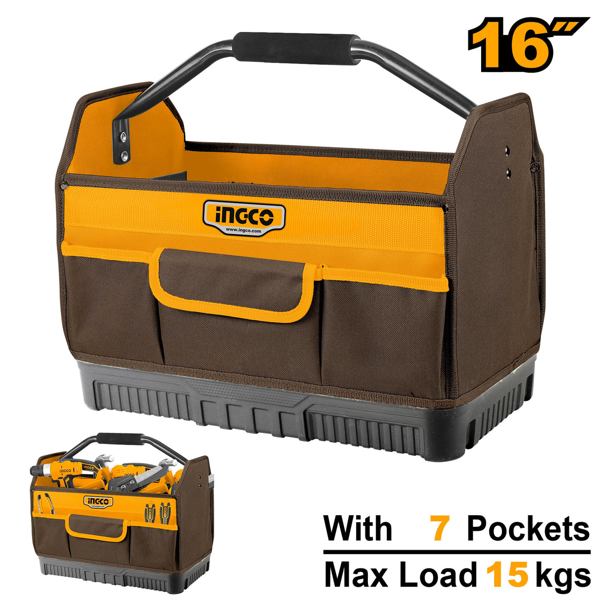 INGCO SAC A OUTILS RIGIDE 16"" POIGNEE METAL [HTBGL04] – INGCO Maroc