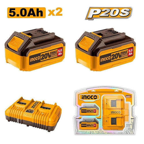 مجموعة شاحن وبطارية ليثيوم أيون P20S/20V 5.0Ah FBCPK2425 ING-CT 