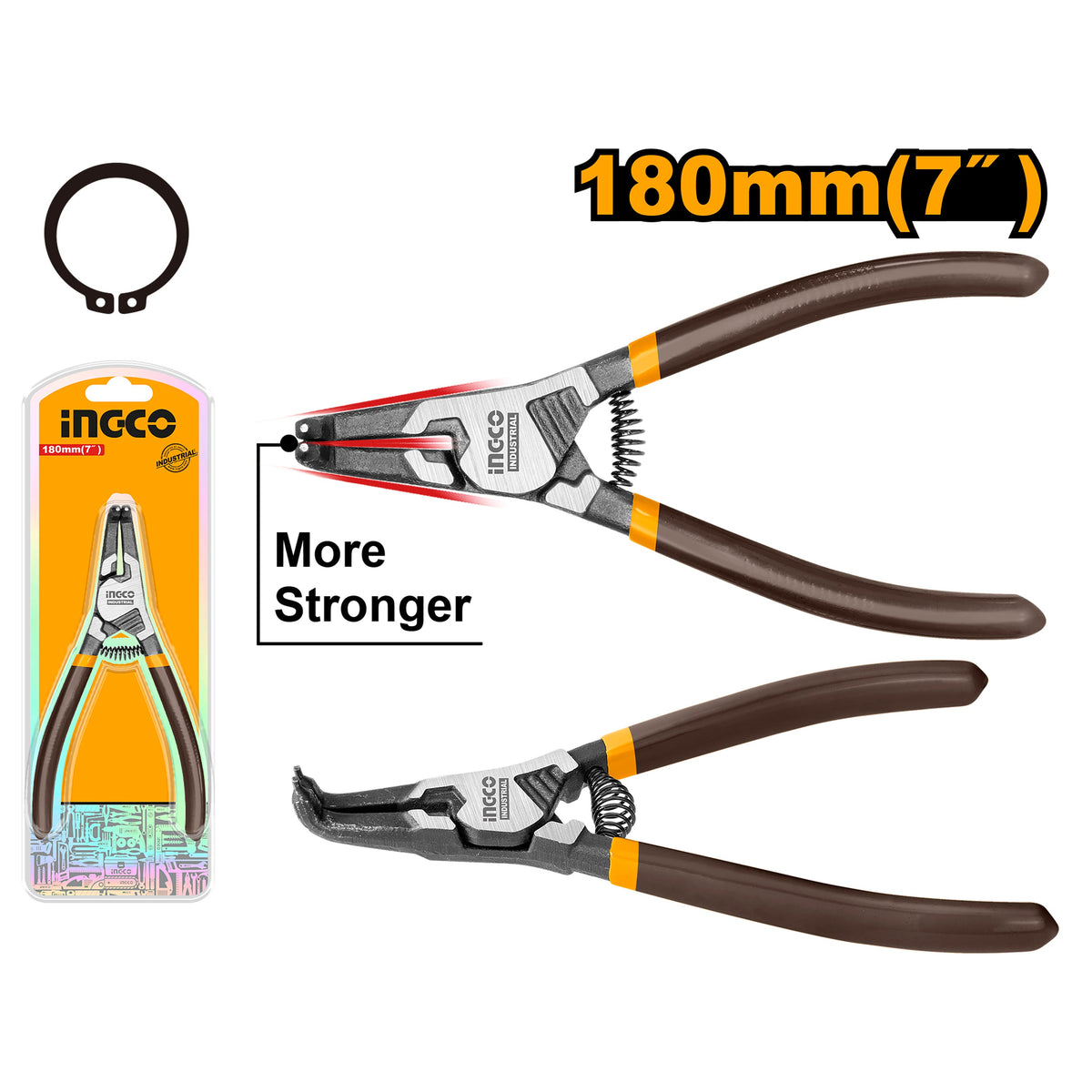 INGCO PINCE CIRCLIPS EXTERIEUR A TETE COURBEE 180MM [HCCP261802] – INGCO Maroc