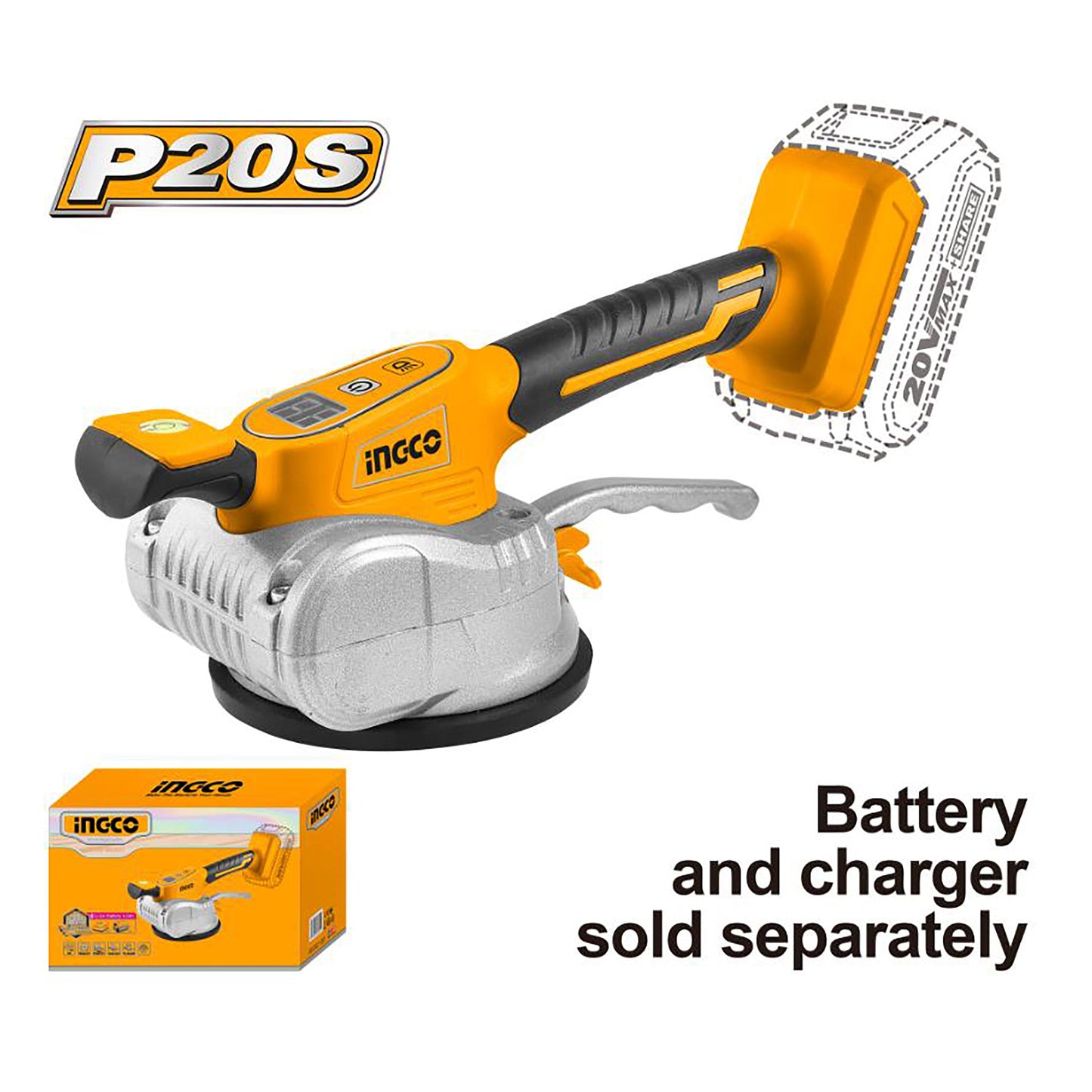 جهاز اهتزاز البلاط اللاسلكي P20S/20V ليثيوم أيون ING-CT