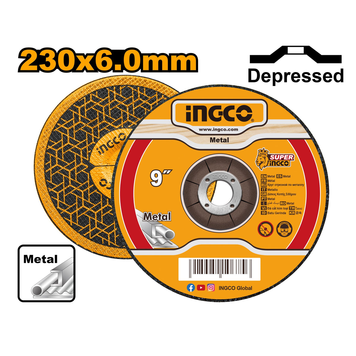 INGCO DISQUE A MEULER 230*6*22.2 [MGD602301] – INGCO Maroc