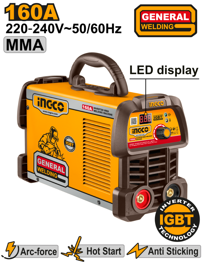 INGCO POSTE A SOUDER MMA INVERTER 160A [ING-MMA16059]