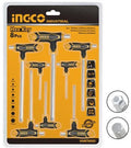 INGCO JEU DE 8 CLES HEXAGONALES A POIGNEE EN T TETE BOULE [HHKT8082] – INGCO Maroc