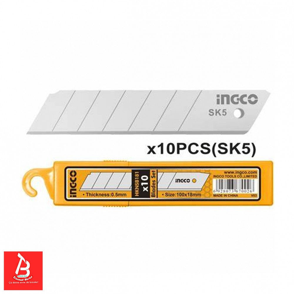 INGCO BOITE DE 10 LAMES DE CUTTER 18*100MM [HKNSB181] – INGCO Maroc