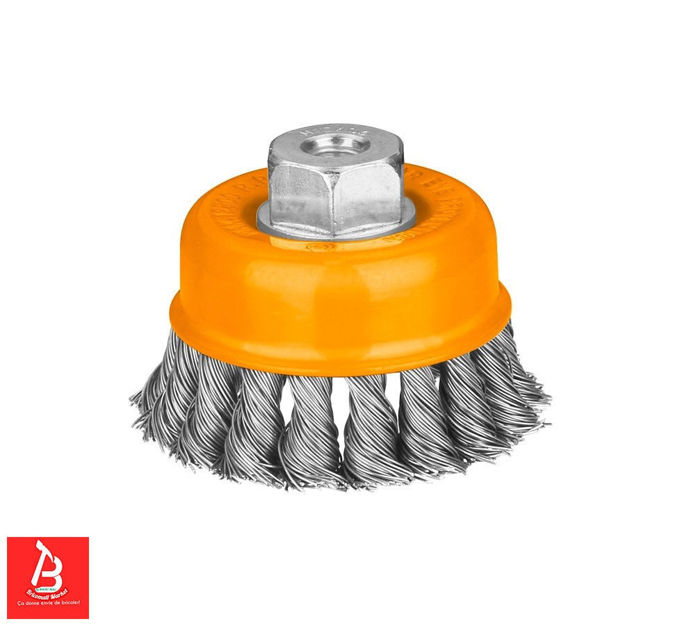Brosse Métallique Makita D-73807 - Brosse à Gobelet Torsadée 75 Mm Pour Perceuse - Idéale Pour Décapage Et Travaux Intensifs