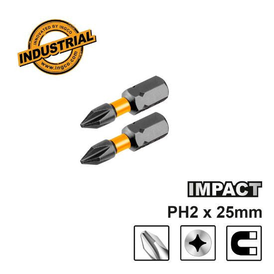INGCO JEU DE 2 EMBOUTS S2 PH2 25MM [SDBIM71PH225] – INGCO Maroc