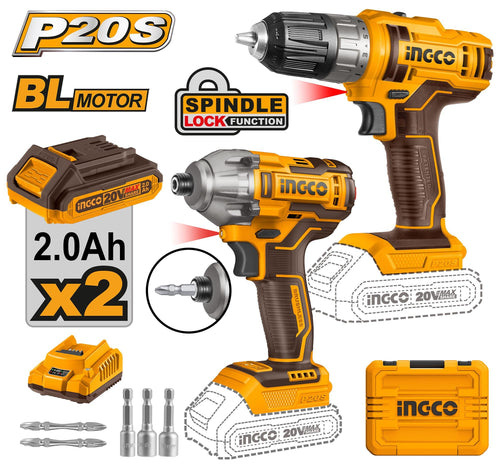 INGCO KIT COMBO PACK PERCEUSE/VISSEUSE A CHOC 20V COSLI230708