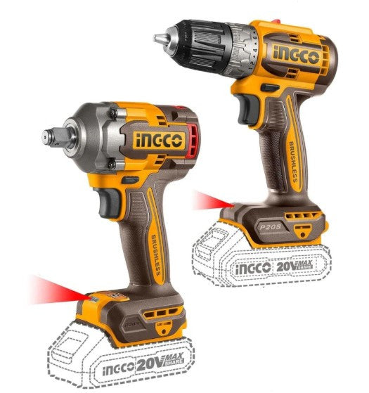 INGCO KIT VISSEUSE BRUSHLESS + BOULONNEUSE BRUSHLESS 20V [CKLI20271]