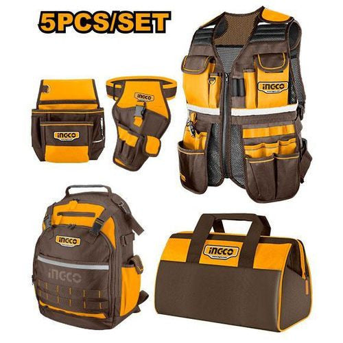 INGCO PACK SACS ET PORTE-OUTILS 5 PCS [COS23090] – INGCO Maroc