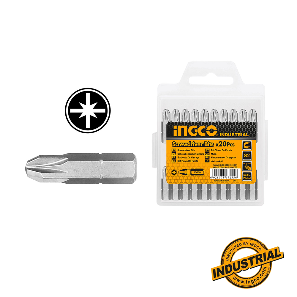 INGCO SET DE 20 EMBOUTS PZ2 25MM [SDB11PZ213] – INGCO Maroc