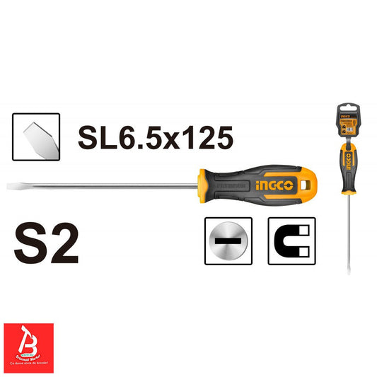 INGCO TOURNEVIS A FENTE D:6MM L:125MM [HS686125]