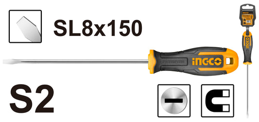 INGCO TOURNEVIS A FENTE D:8MM L:150MM [HS688150]
