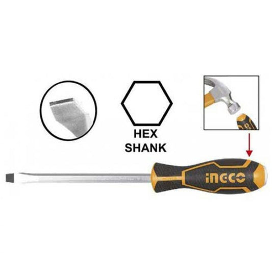 INGCO TOURNEVIS A ZONE DE FRAPPE VIS A FENTE 8*200 MM [HGTS688200]