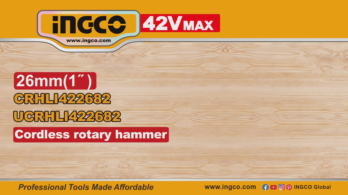 Marteau perforateur Brushless 42V 26 mm + 2 batteries 2Ah INGCO – CRHLI422682