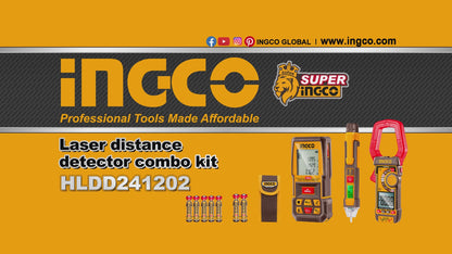 INGCO PACK TELEMETRE LASER + MULTIMETRE + DETECTEUR TENSION [HLDD241202]