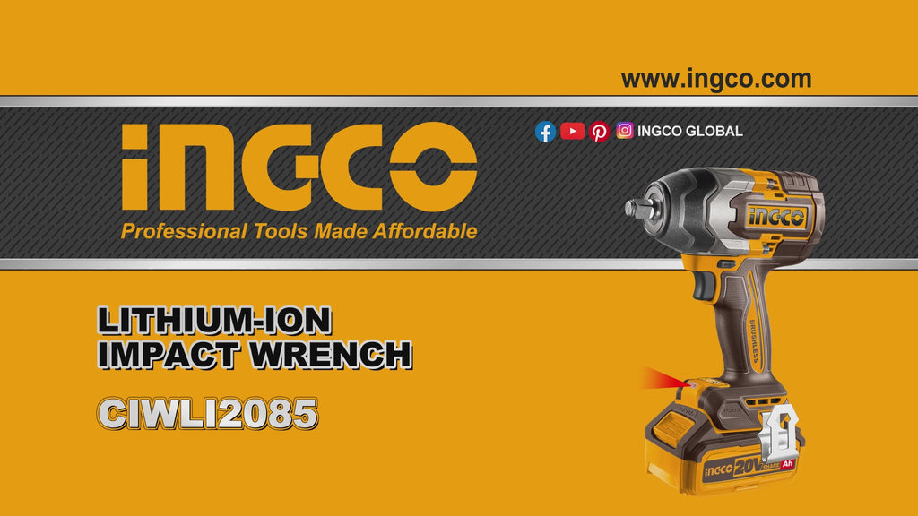 INGCO BOULONNEUSE A CHOC 850NM BRUSHLESS 20V + 2 BATTERIES [CIWLI2085]