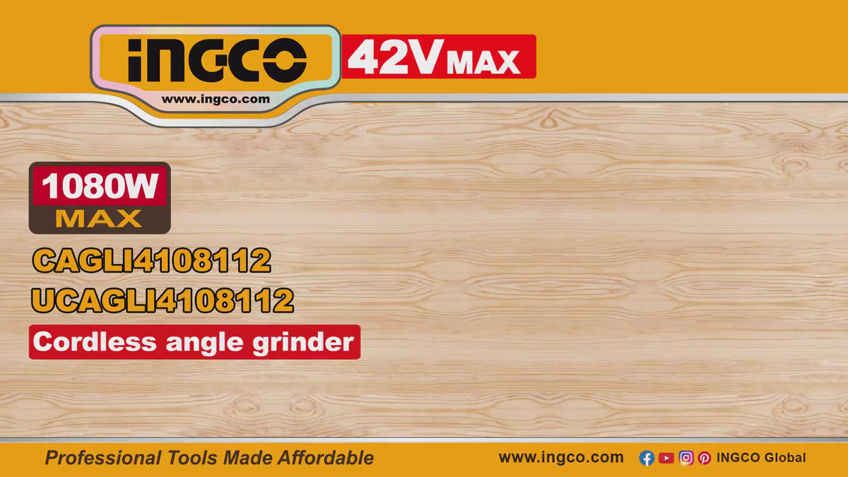 INGCO MEULEUSE D'ANGLE SANS FIL 42V + 2 BATTERIES [CAGLI4108112]