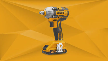 INGCO BOULONNEUSE A CHOC 300NM SANS CHARBON 20V+2BAT 2.0 [CIWLI2001]