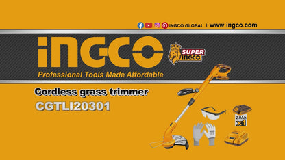 INGCO DEBROUSSAILLEUSE 20V BATTERIE/CHARGEUR NON INCLUS [CGTLI20018]