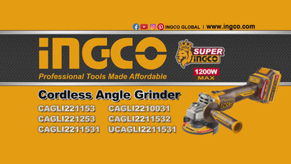 INGCO MEULEUSE D ANGLE 20V 115MM 1200W SANS BATTERIE SANS CHARGEUR [CAGLI221153]