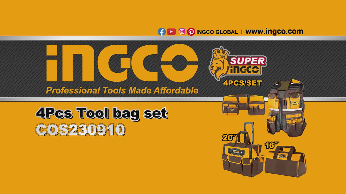INGCO PACK GILET, SAC AMOVIBLE ET PORTE-OUTILS [COS230910]